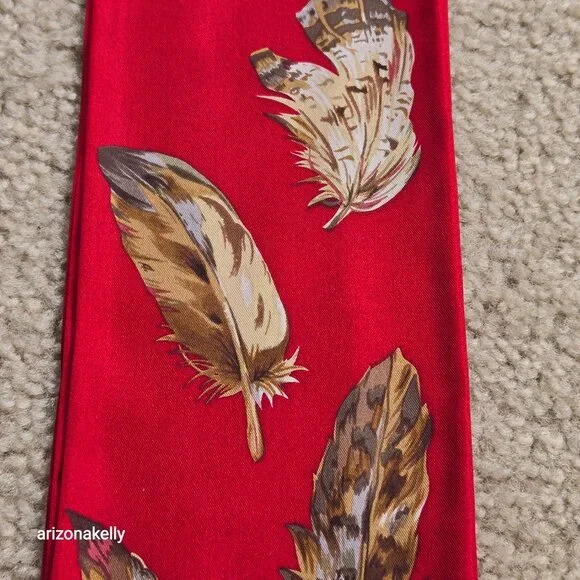 Silk Scarf Bird of Prey Feathers Owl Hawk Eagle Falcon - Picture 8 of 10